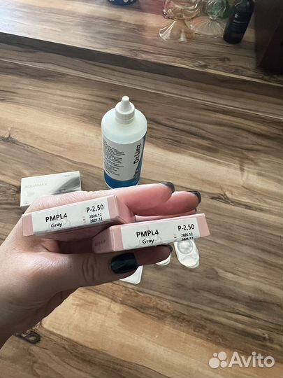 Линзы контактные даухнедельные, цветные, раствор