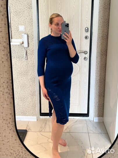 Платье трикотажное длинное