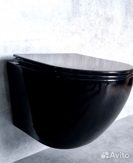 Унитаз напольный/подвесной черный