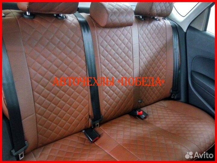 Чехлы Volkswagen Polo 5 Hb из экокожи коричневые