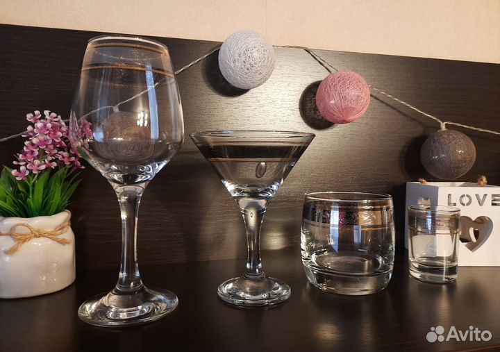 Набор бокалы фужеры стаканы рюмки 39 предметов