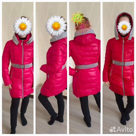 Пуховик женский длинный с капюшоном