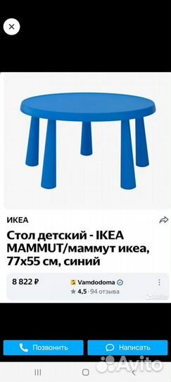 Детский стол IKEA Mammut