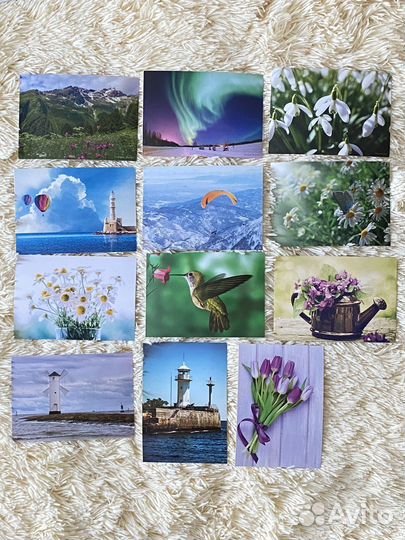 Почтовые открытки на разную тематику; посткроссинг