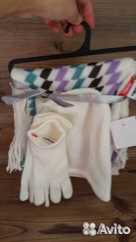 Новый комплект шапка шарф перчатки