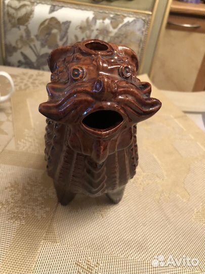 Штоф лев Опошня обливная керамика