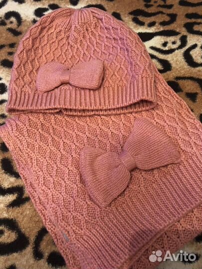Комплект шапка и шарф для девочки 2г/56 р