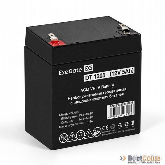 Батарея 12V/ 5,0Ah ExeGate DT 1205 EX285964RUS
