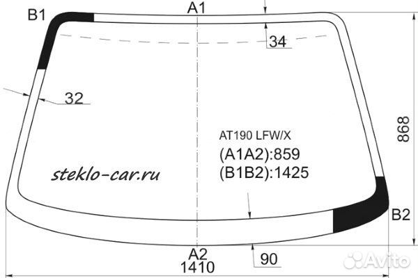 Toyota Carina AT190 \ ST190 RHD 4D Sed 1992-96 Стекло лобовое