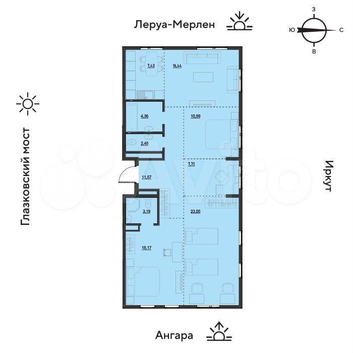 5-к. квартира, 105,3 м², 15/19 эт.