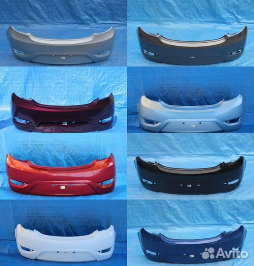 Задний бампер в цвет на Хюндай Солярис 2011