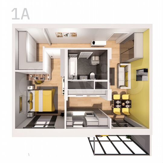 1-к. квартира, 51,4 м², 22/25 эт.