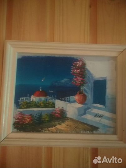 Картины на металле,морские пейзажи Греция