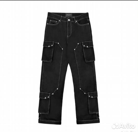 Джинсы marcelo miracles cargo denim in black