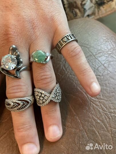 Крупные серебряные кольца