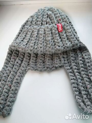 Шапка ушанка вязаная