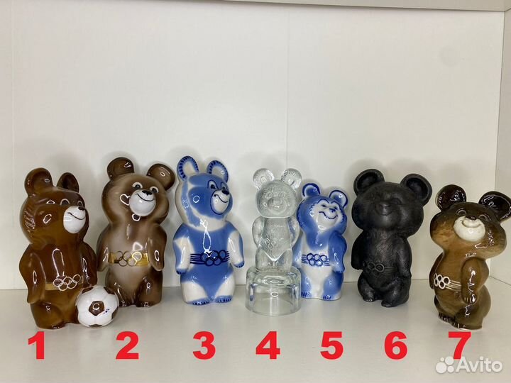 Фарфоровые статуэтки Олимпийские мишки СССР 1980г