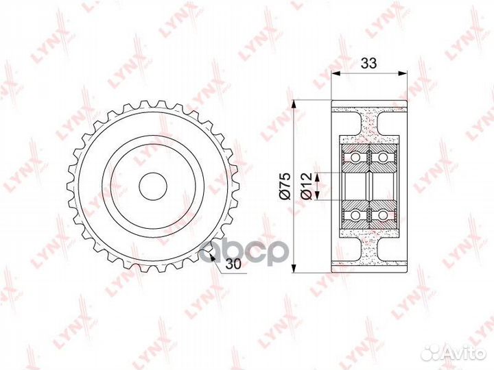 PB-3042 Направляющий ролик / грм lynxauto PB-30