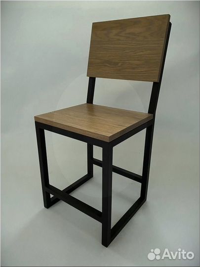 Стильный стул из массива дуба в стиле лофт (светлы