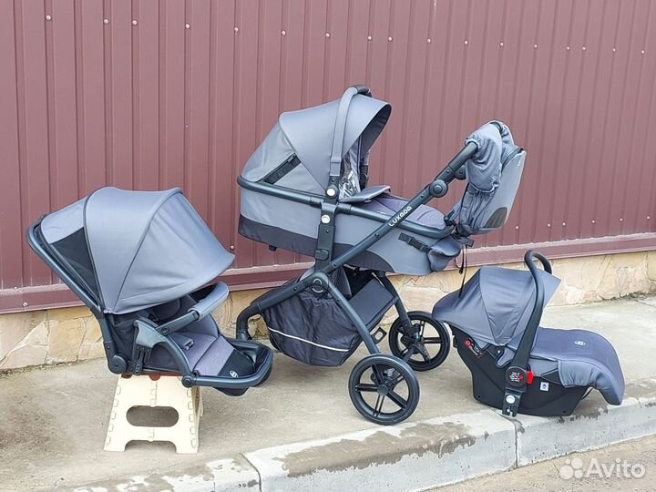 Коляска 3в1 Новая модульная (графит серый)