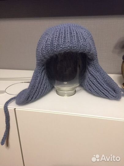 Шапка-ушанка из пуха норки. Размер 54-58