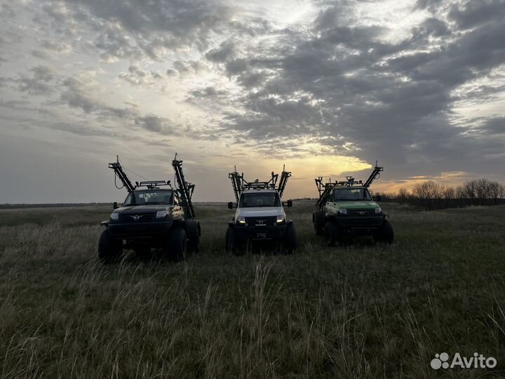 Опрыскивание посевов пестицидами на пневмоходах