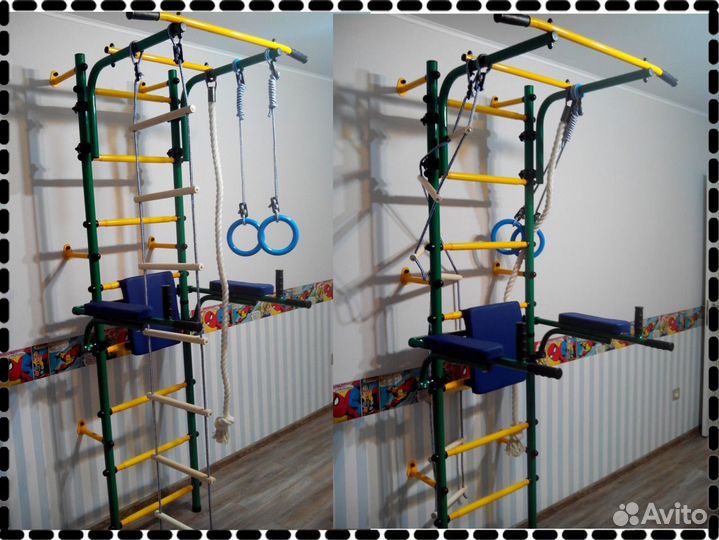 Шведская стенка Пристенная с регулировкой турника