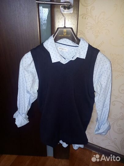 Школьная рубашка + желетка Reserved