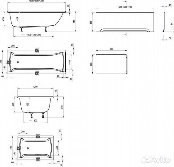 Ванна акриловая Ravak Classic N 160x70