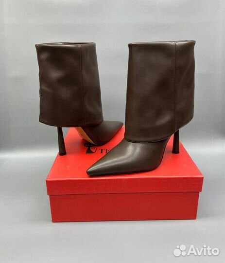 Ботильоны коричневый каблук 10см 36-41р