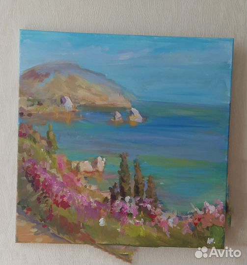 Картина акрилом на холсте. Солнечный Гурзуф