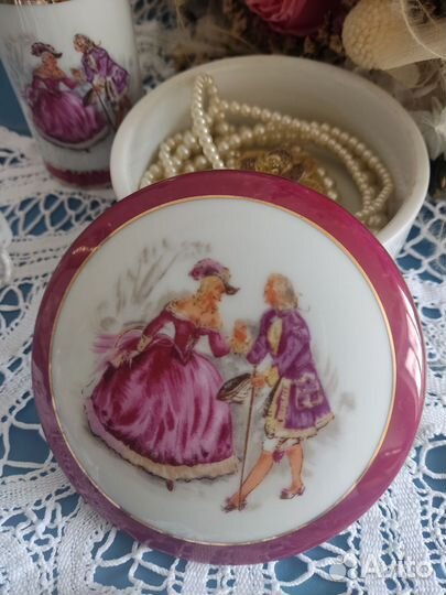 Шкатулка флакон парфюмерный набор винтаж фарфор