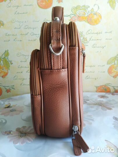 Мужская кожаная сумка через плечо б/у