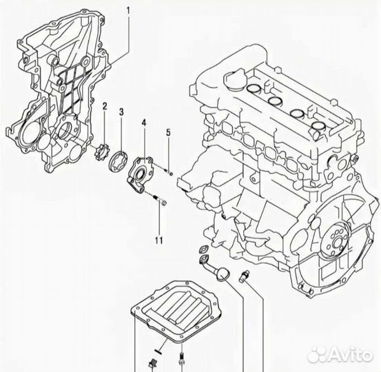 Масляный насос Kia Rio 3 Solaris G4FA G4FC