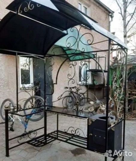 Мангал с крышей лофт