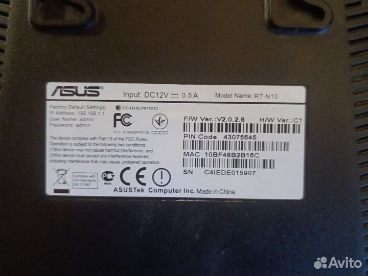 Wifi роутер Asus RT-N10