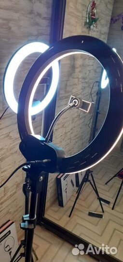 Кольцевая сенсорная лампа 40см пульт Штатив 2м