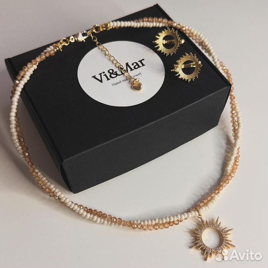 Чокер колье серьги