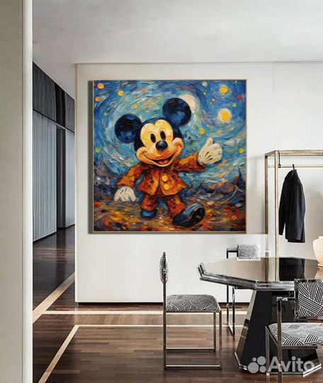 Картина маслом Мышь Микки Маус картины маслом дом