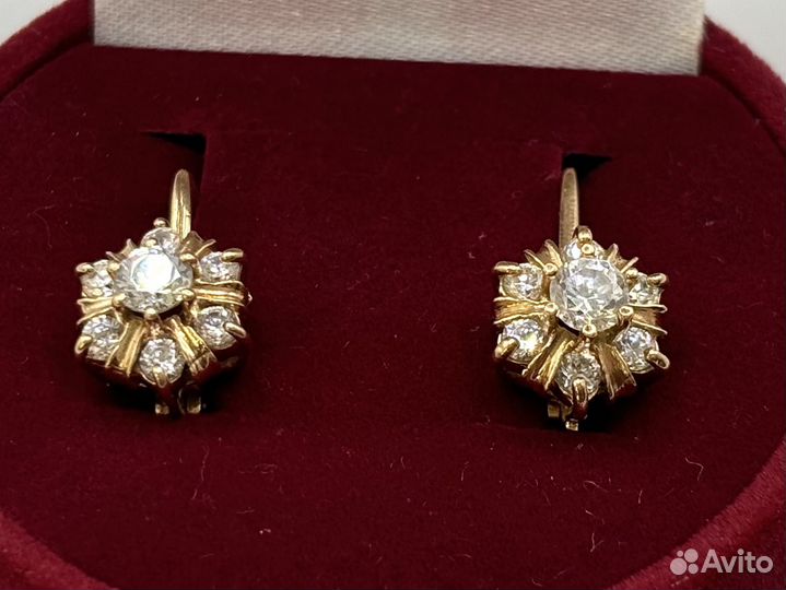 Золотые Серьги 585 пробы СССР Малинки