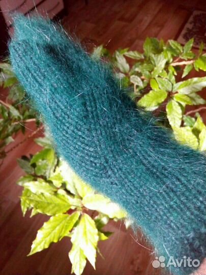 Берет и варежки из пряжи Пух норки на заказ