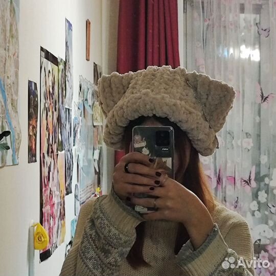 Шапка зимняя женская вязанная