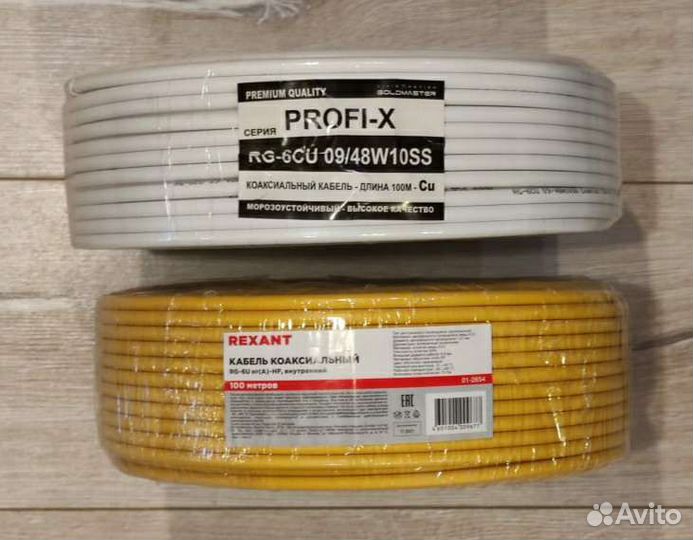 Медный коаксиальный тв кабель RG6 Cu (75 Ом)