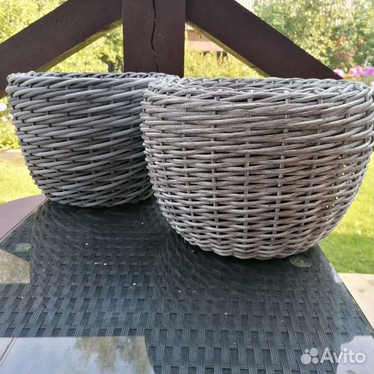 Кашпо, искусственный ротанг для цветов