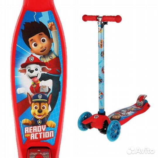Самокат трехколесный с героями мультфильмов