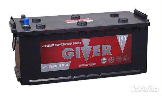 Грузовой аккумулятор Giver 190 А.ч