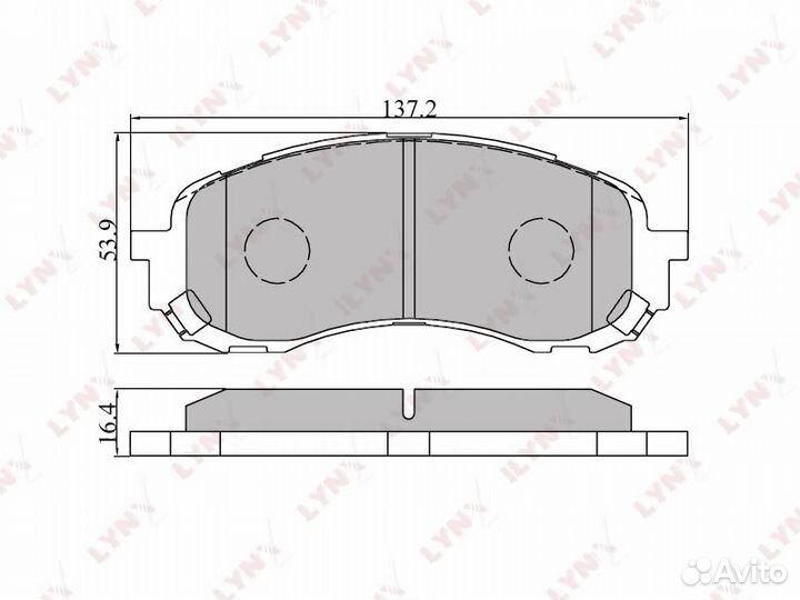 Колодки тормозные передние lynxauto BD-7102