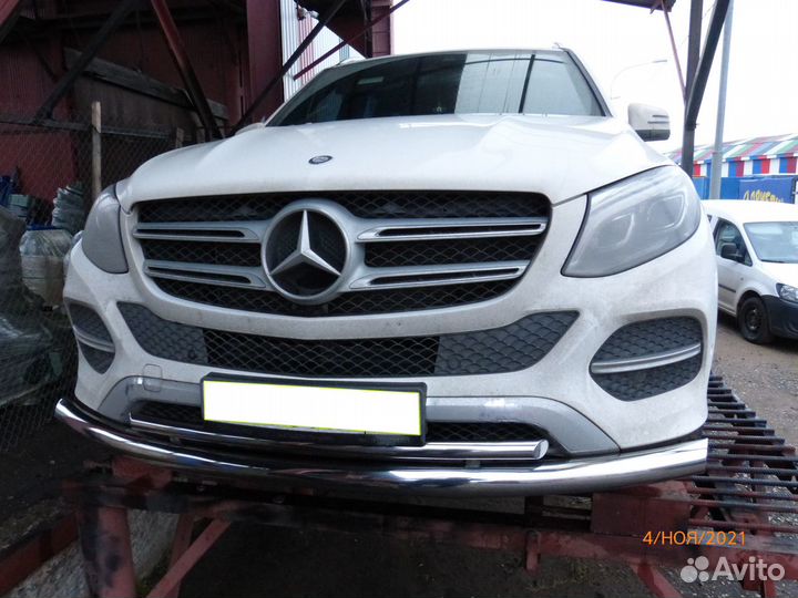 Передня защита полированная нерж. Мерседес GLE
