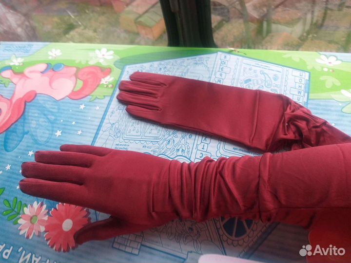 Перчатки атласные удлинённые