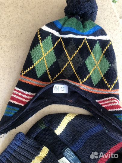 Шарф polo,шапка Gap